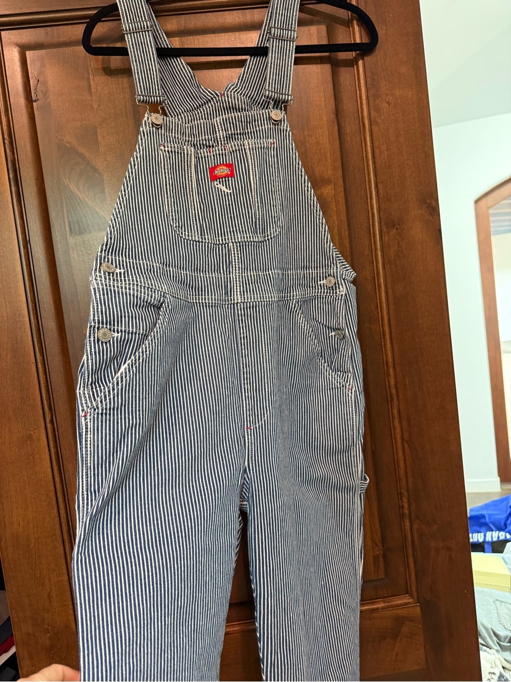 Dickies Striped Blue & White Women's Overalls